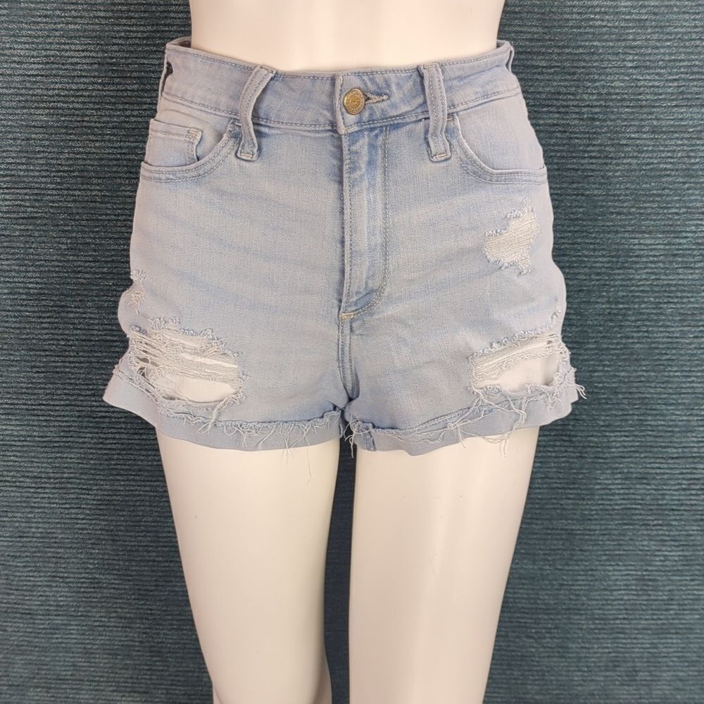 For Kitty Rescue! Hollister Curvy High-Rise Short 3" Distressed & Ripped